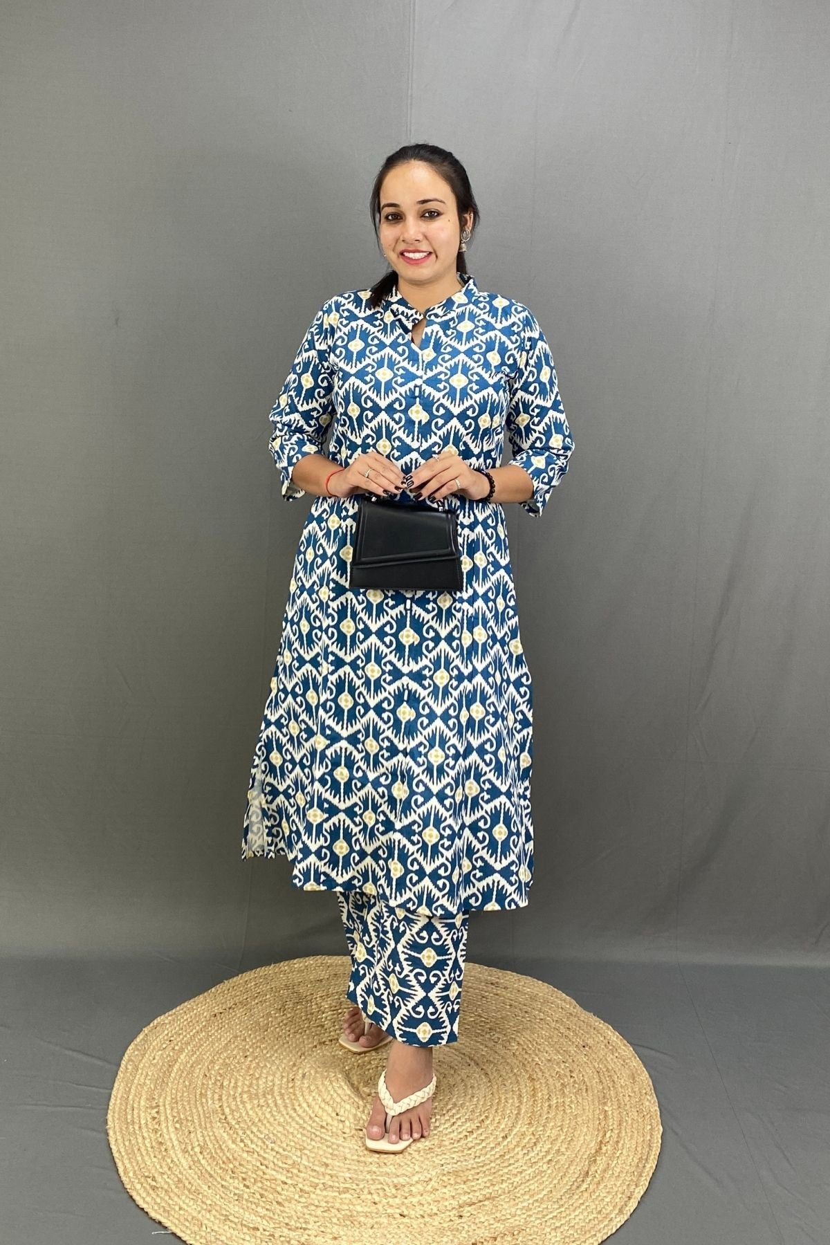 Premium Cotton A-Line Kurti Plazo Comfy Co-ord Set with Pocket