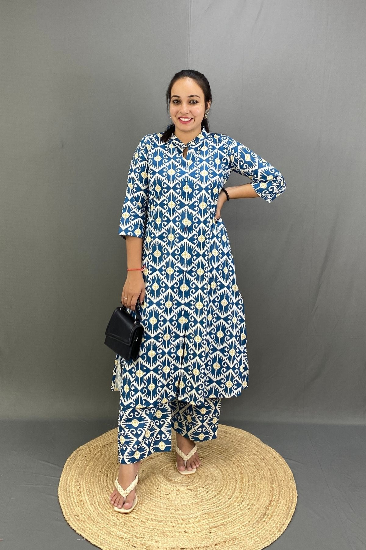 Premium Cotton A-Line Kurti Plazo Comfy Co-ord Set with Pocket