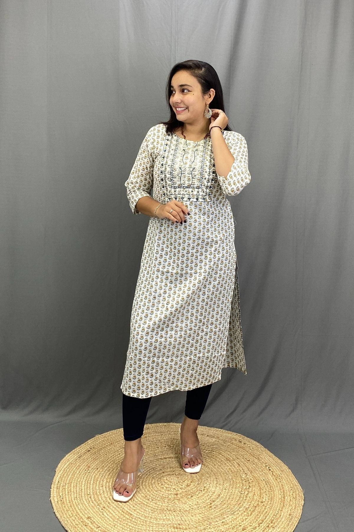 Cotton Kurti with Zari Lining & Delicate Zari Work, Daily Wear for All Occasions