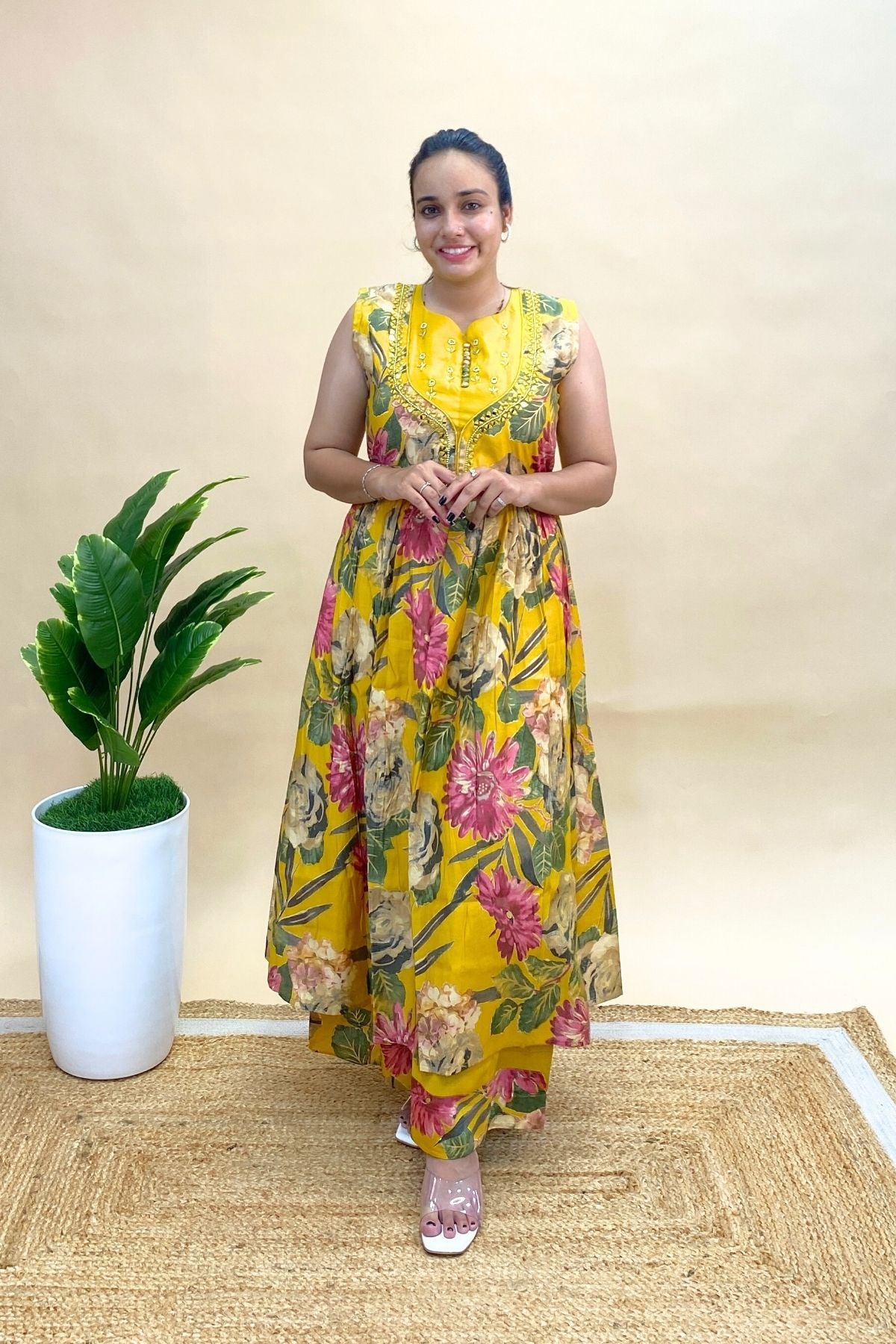 Premium Art Silk Kurti Dupatta Set with Elephant Plazo, Indo-Western for Festive Charm