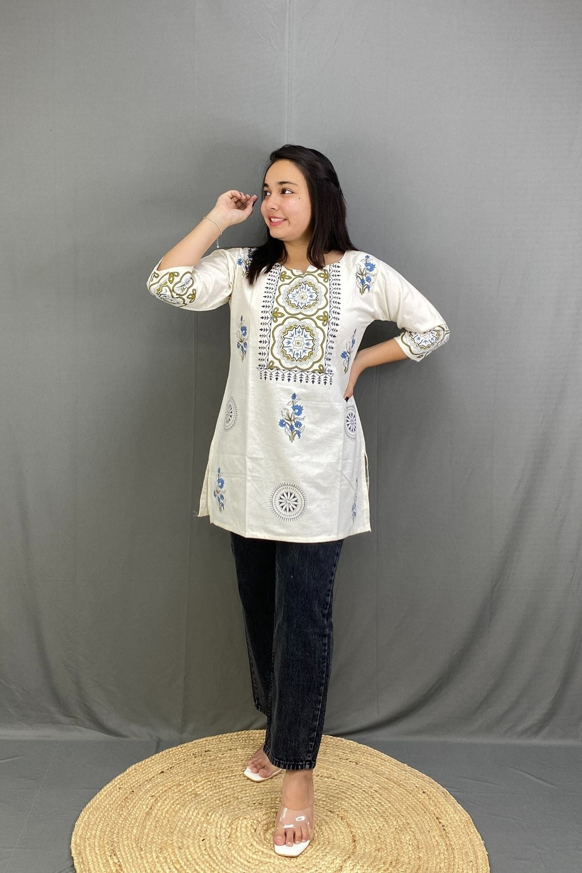 Summer-Ready Pure Cotton Short Kurti in Vibrant Patola Print