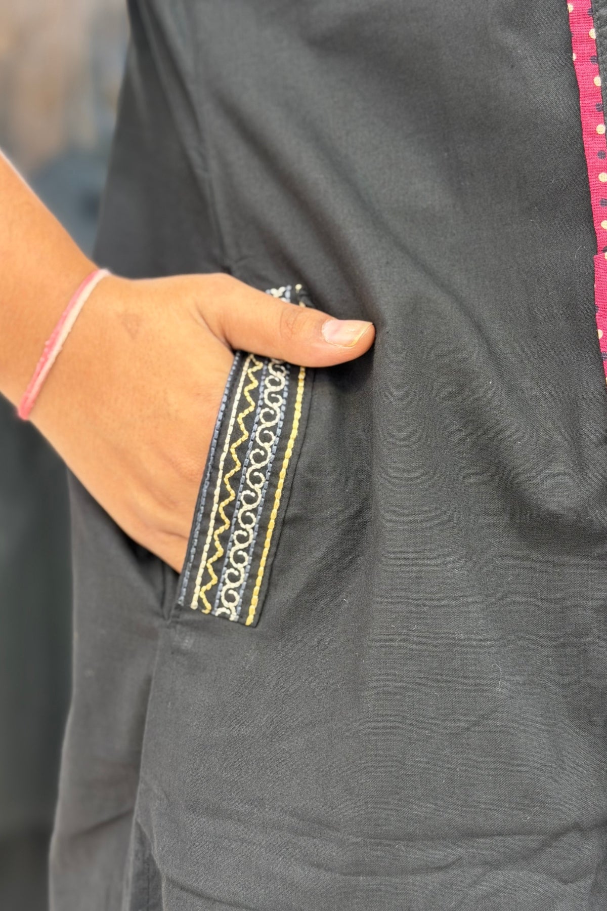 Premium Cotton A-Line Kurta Semi Palazzo Dupatta Set with Cutdana, Mirror Work & V-Neck