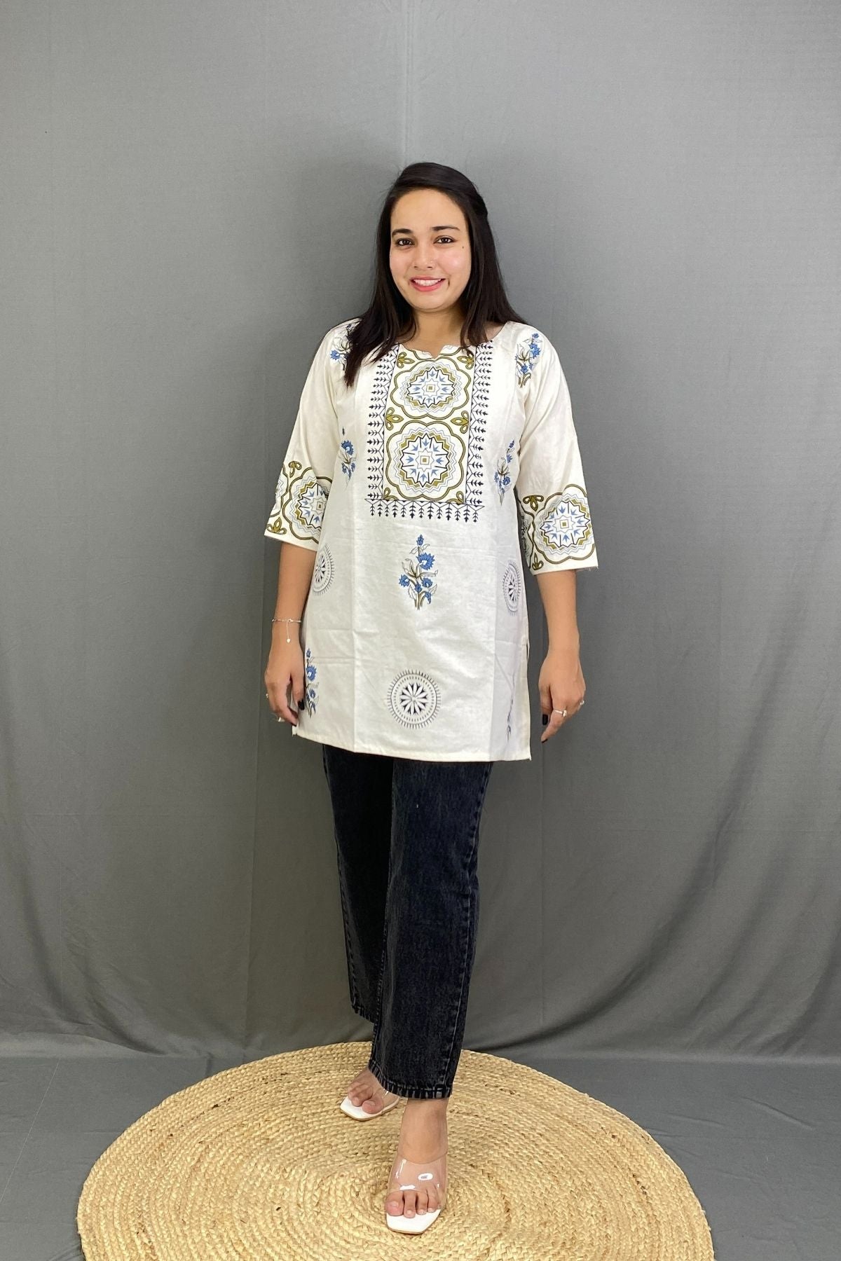 Summer-Ready Pure Cotton Short Kurti in Vibrant Patola Print