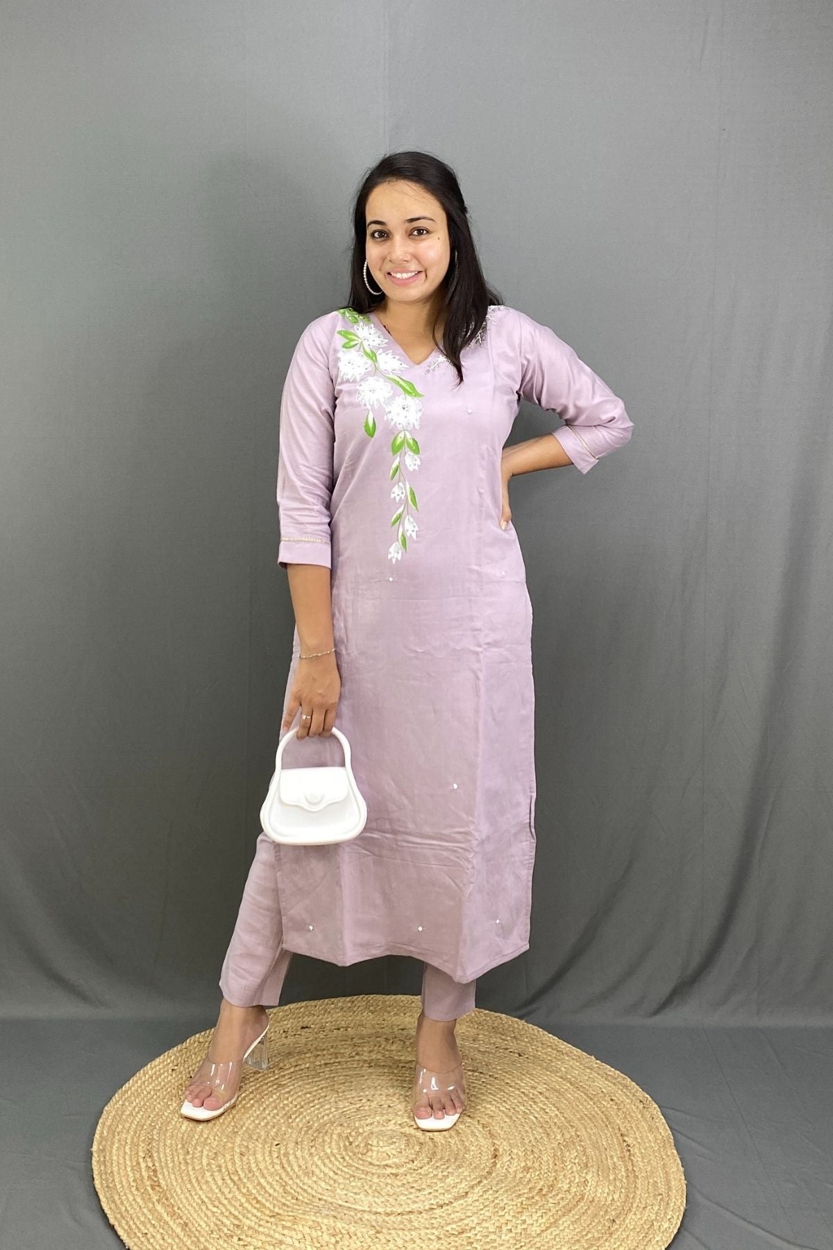 Roman Silk Kurti Pant Set with Elegant Organza Dupatta Perfect Festive Ethnic Wear