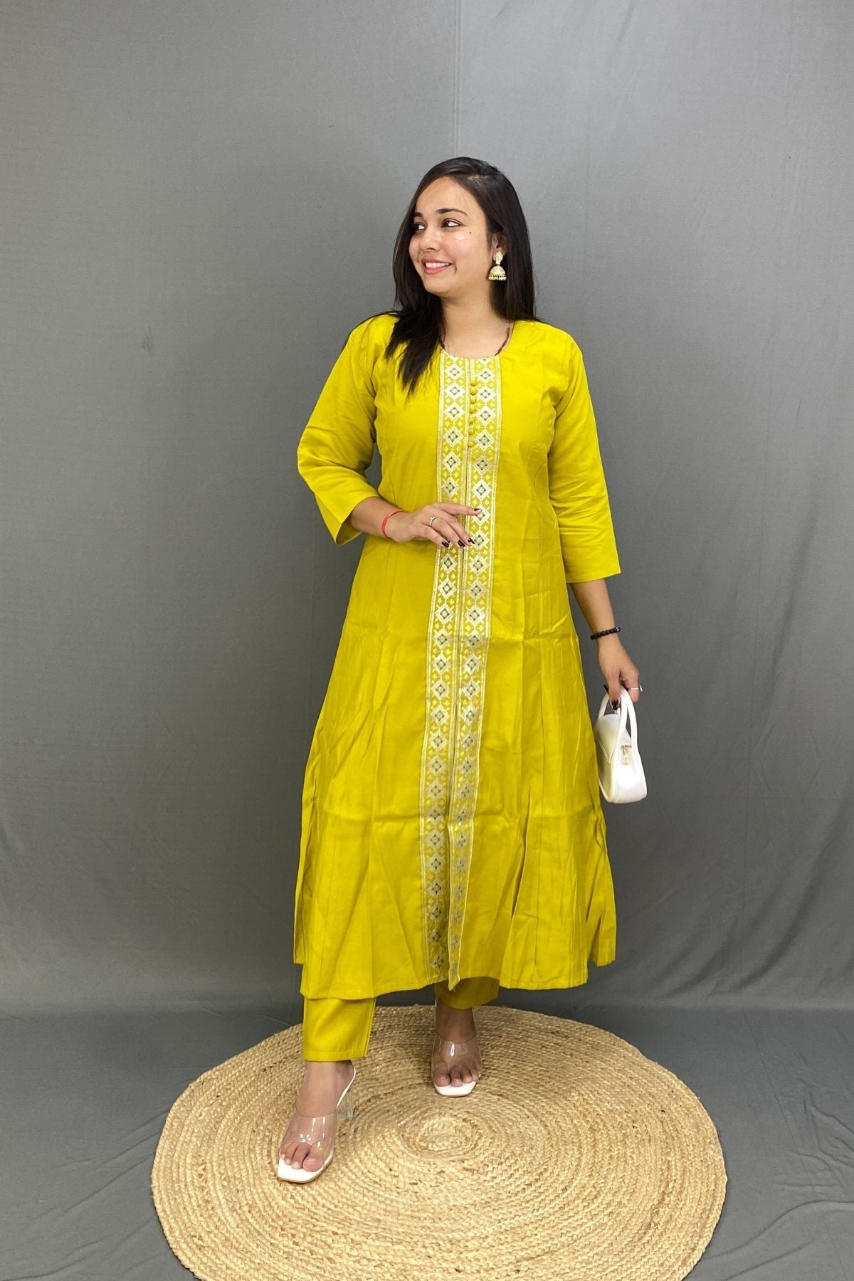 Sherwani-Inspired Premium Silk Kurti Pant Set with Contrast Banarasi Dupatta