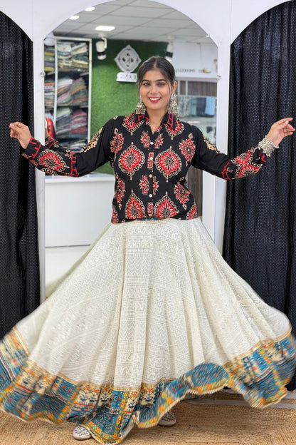 Heavy Rayon Bandhej Print Full-Sleeve Ethnic Fusion Shirt Style Short Kurti