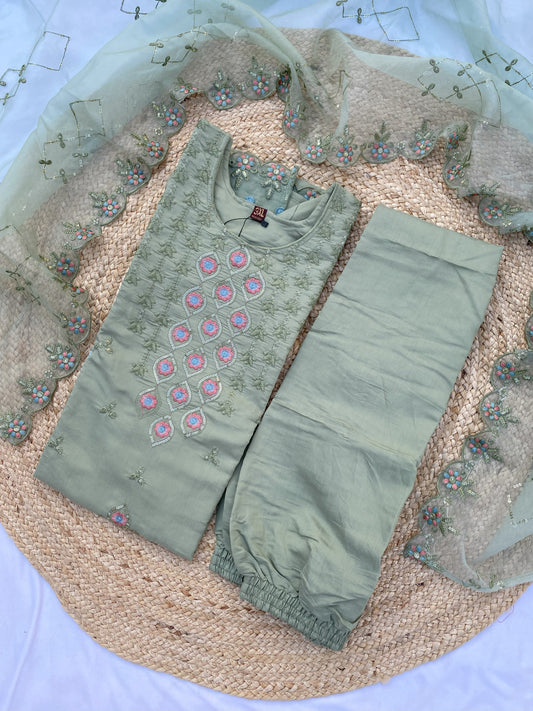 Plus Size Pakistani Style Roman Silk Kurti with Embroidery & Lace Work – Festive Ethnic Wea