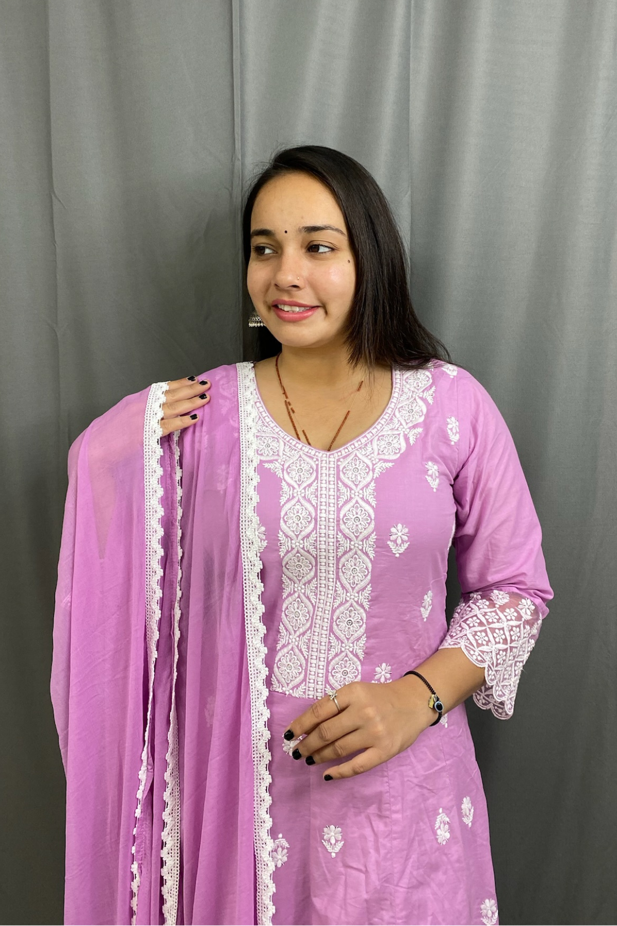 Elegant Embroidered Anarkali Suit with Lace Work – Wedding & Festive Wea
