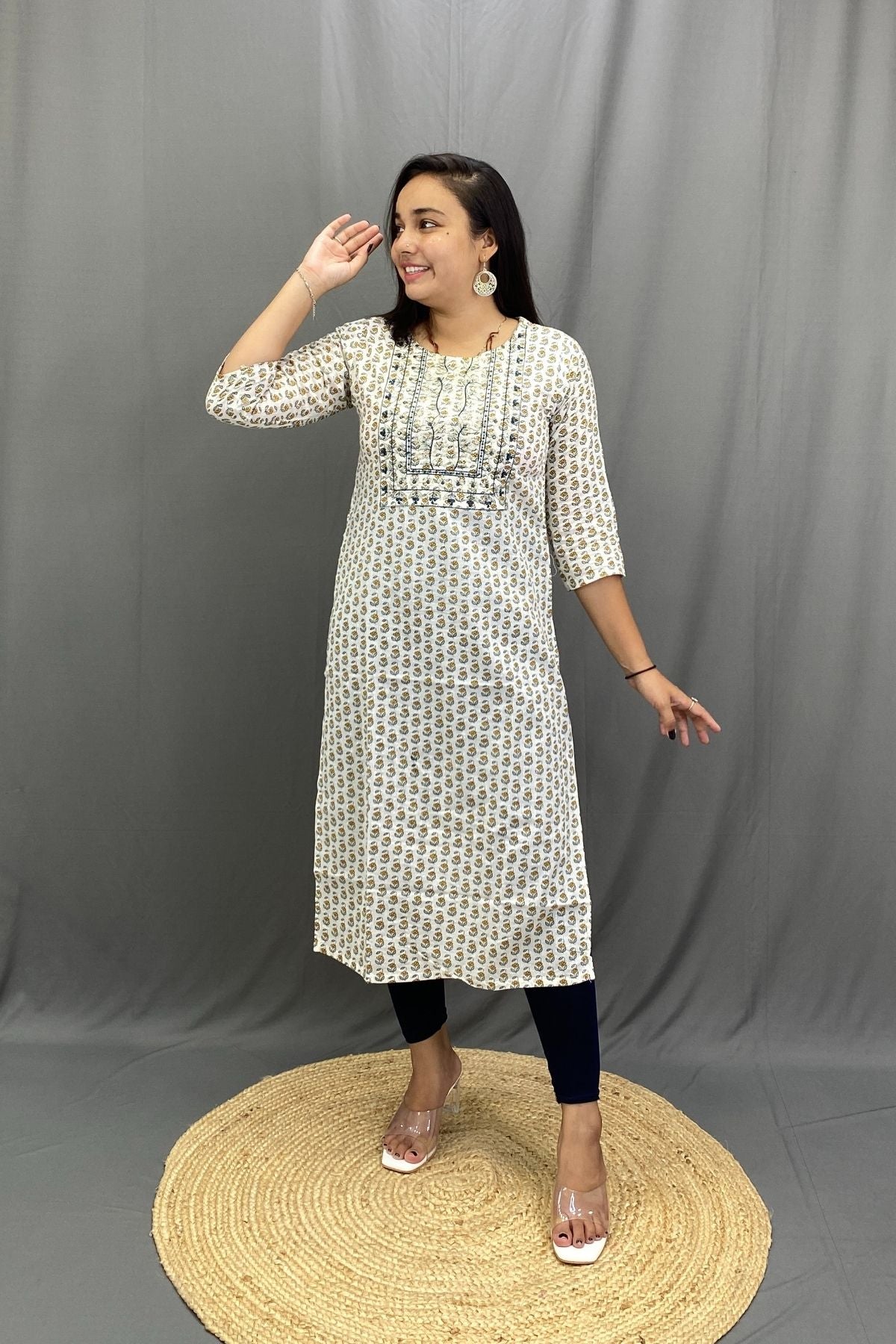 Cotton Kurti with Zari Lining & Delicate Zari Work, Daily Wear for All Occasions