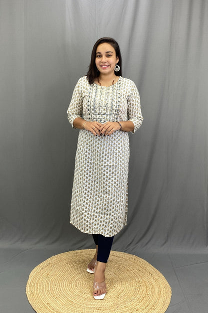 Cotton Kurti with Zari Lining & Delicate Zari Work, Daily Wear for All Occasions